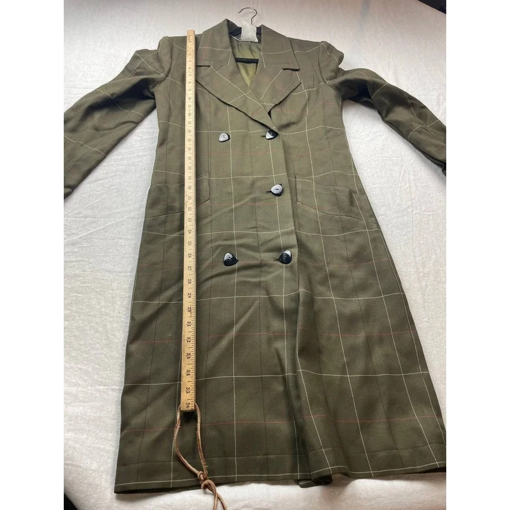 Harve Benard Benard‎ Holtzman Brown Plaid Trench Coat Women 4 Elegant Classy